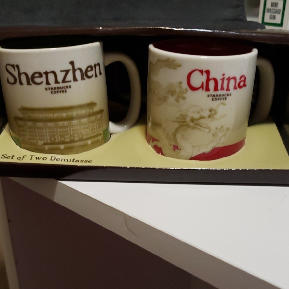 Starbucks Shenzhen and China Mug Set - Green and Red 2017